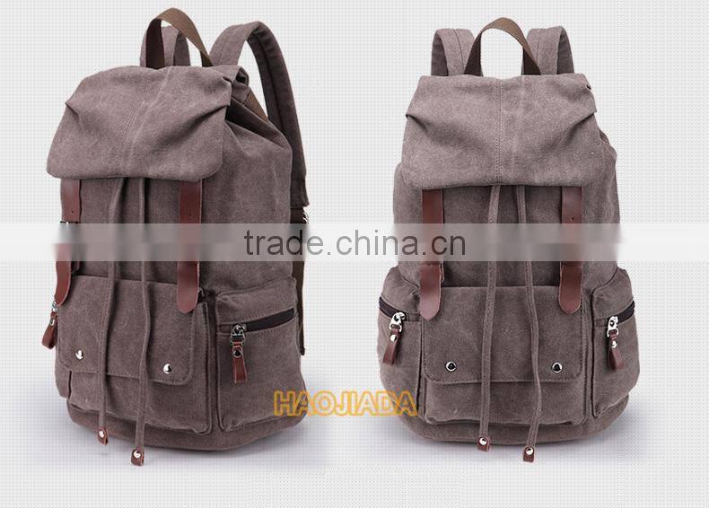 Large capacity outdoor leisure waterproof functional rucksack canvas