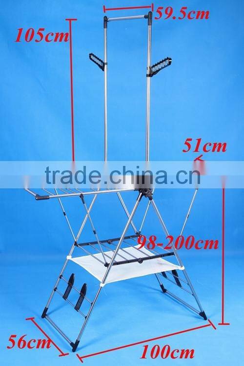 Folding Stainless Steel Balcony Baby Clothes Drying Hanger Rack