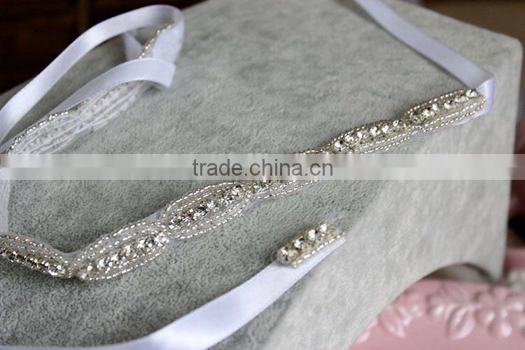 2015 Korea Style Snake Chain Clear Crystal Flower Hairband Bridal Hair Accessories