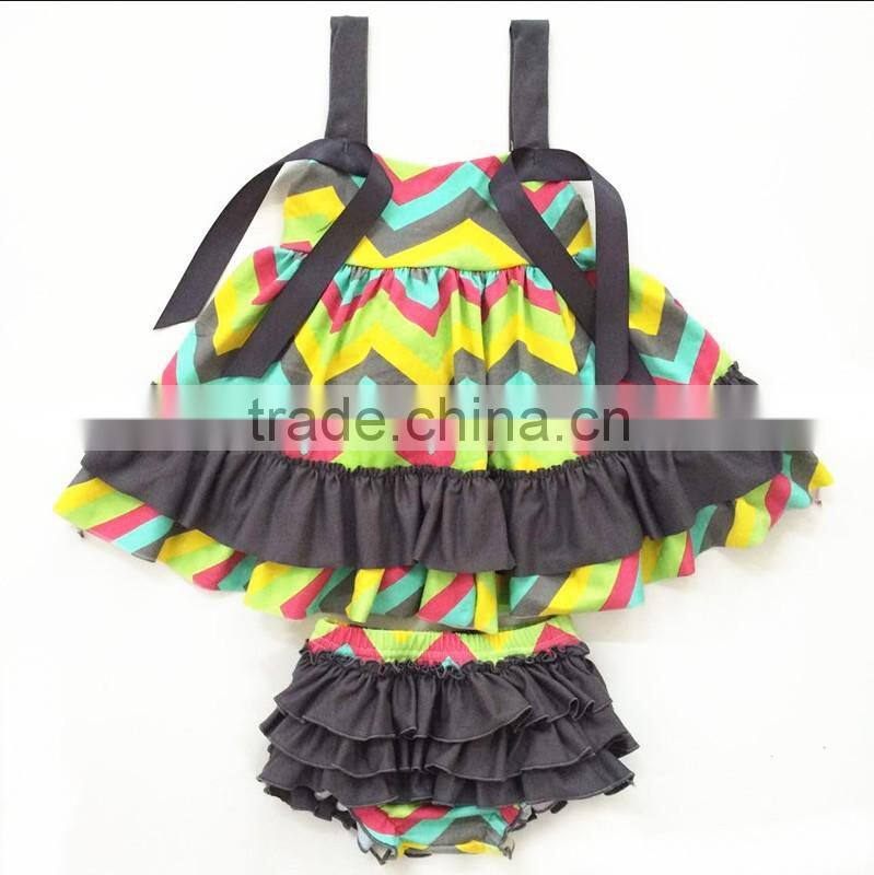 Fashion style baby swing high quality kids cotton swing set pretty design swing top bloomer set