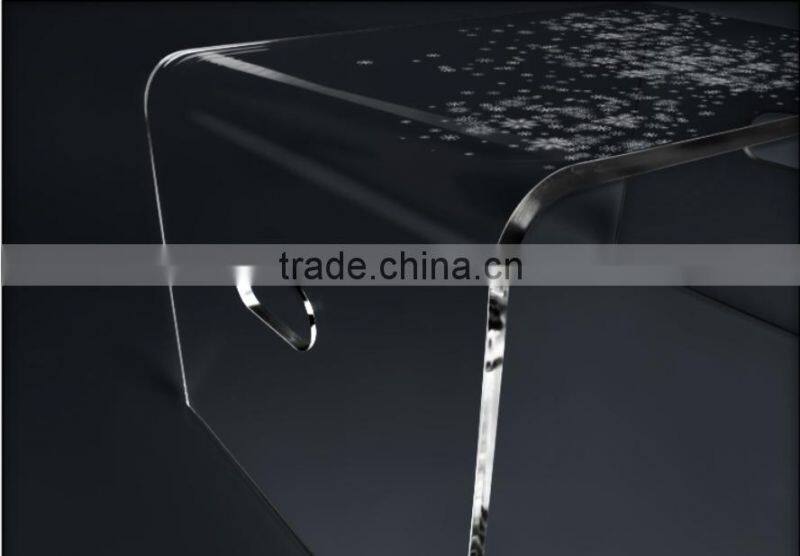 2016 new Snowflakes Acrylic Floor Table Design Transparent Clear Desk Coffee Tea