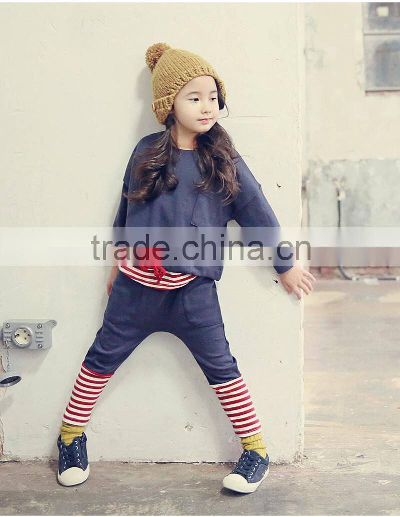 2016 Spring new fashion child clothes for korean style girls wear baby clothing set wholesale 2 pieces kids clothes(ulikGC094)