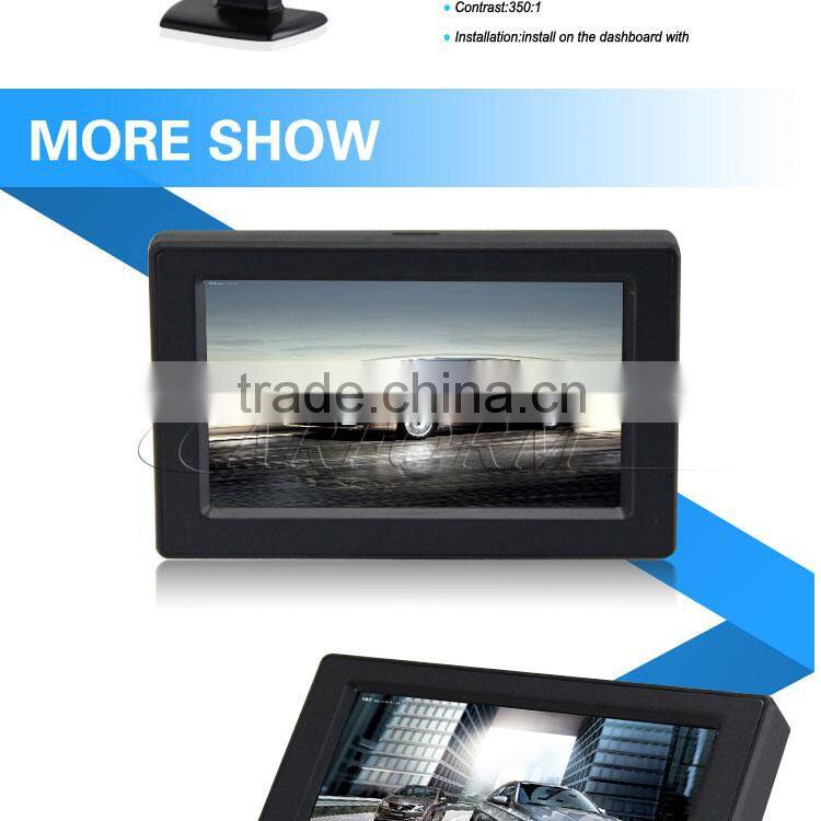 car 4.3 inch super tft lcd color tv monitor with 2 channel input