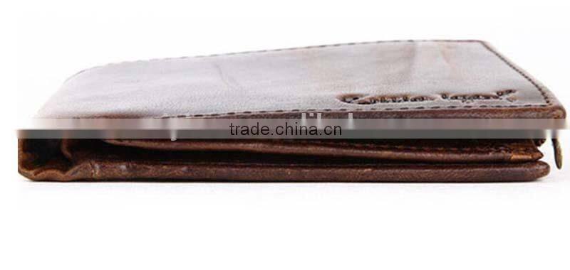 Top grade unique design handmade genuine leather men's rfid wallet