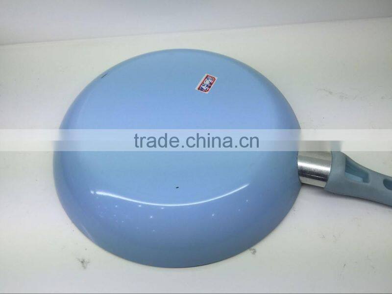 Aluminum Nonstick Pressed/ Forged Blue Ceramic Coating Fry Pan Pizza Pan Egg Pan Round Crepe Pan