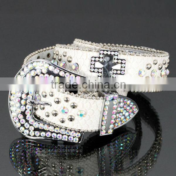 Rhinestone Stud & Buckle Accent Belt