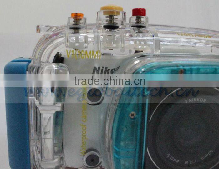 40M/130ft Underwater Case for Camera Nikon, Waterproof Camera Case for Nikon V1(10mm Lens), Waterproof Digital Camera Case