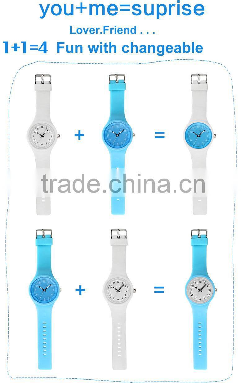 Attactive whole luminous silicone jelly watches top sale interchangeable strap watch
