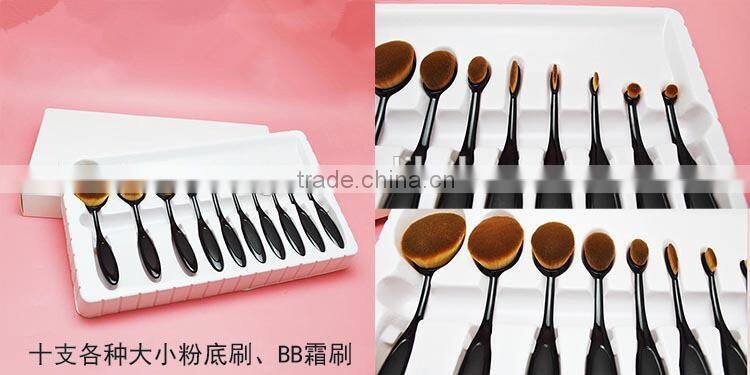 Fashion Newest 10pcs Toothbrush Makeup Brush Set Foundation Powder Multifunction Makeup Brush Tool