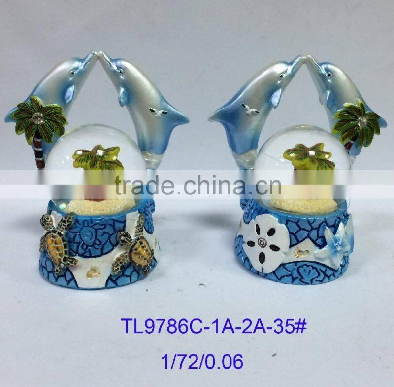 polyresin dolphin snow globe item