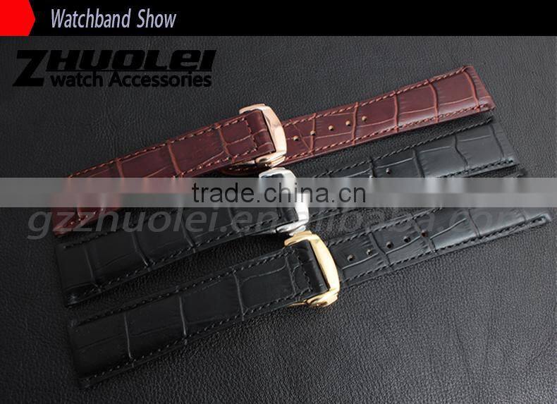 2015 Fashion Croco grain calf leather watch band leather watch strap 19mm 20mm 22mm