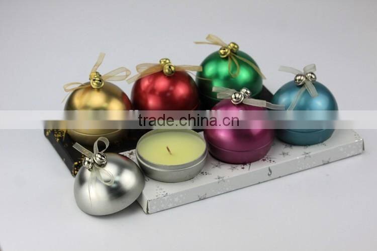 Round soy scented tin candle with English style