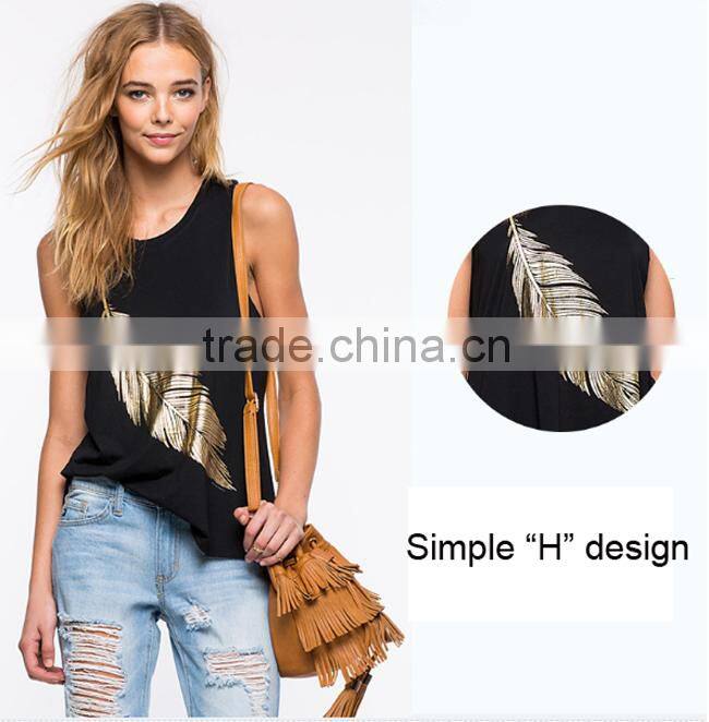 New style factory supply custom design cotton black women t-shirt wholesale lady tops