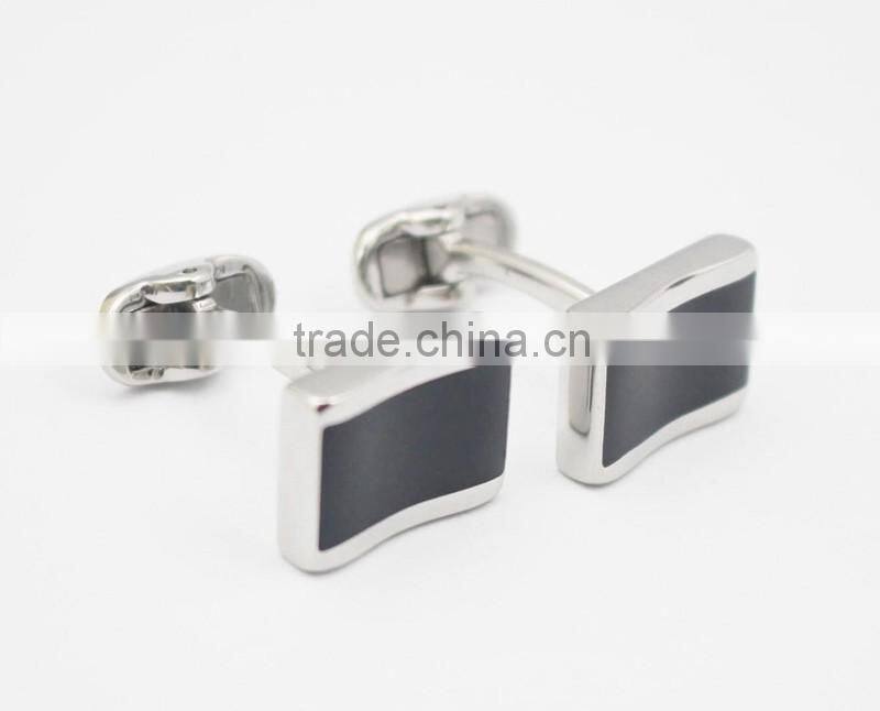 Wholesale Black Stainless Steel Custom Men's Cufflinks