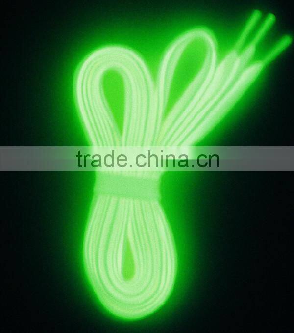 2016 Hangzhou YO YO Fluorescent shoe laces Glow shoe laces el Shoe Laces With MOQ 50 Pairs