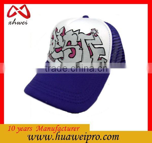 Custom Sublimation Foam Kids Trucker Cap Carton Pattern Children Mesh Cap