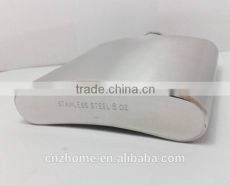 7oz Stainless Steel Hip Flask with laser engraving logo