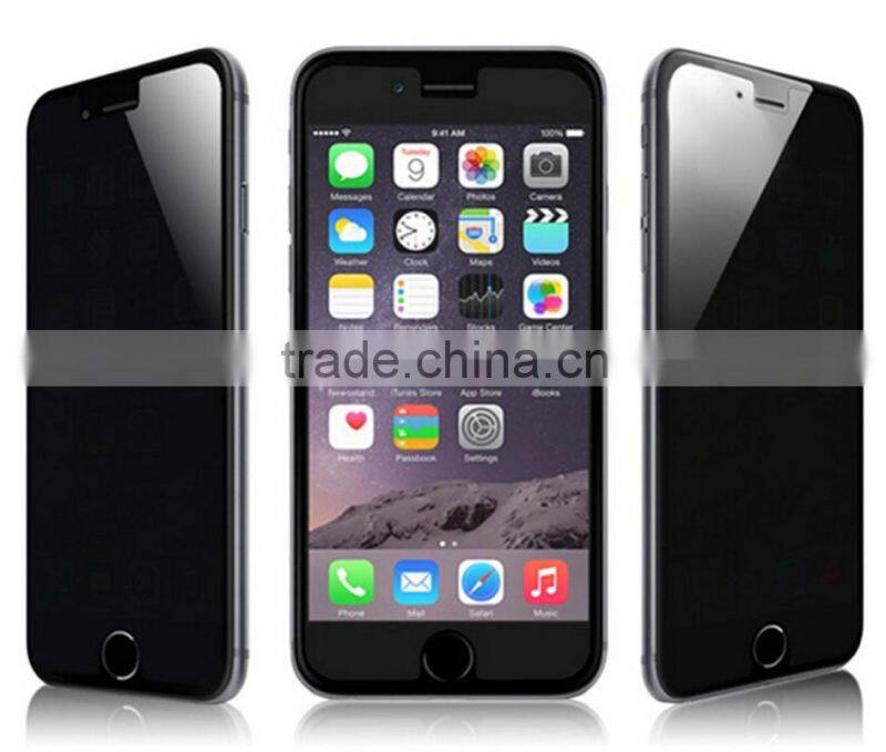 OEM / ODM 2016 newest ! 9H full cover privacy tempered glass screen protector tempered glass film for iphone 6 (privacy)