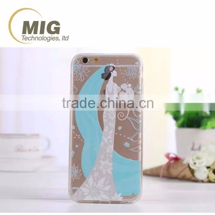 Colorful drawing hollow flower deer animal soft tpu mobile phone case for iphone 6 / 6s / plus 4.7 & 5.5 inch 12 colors optional