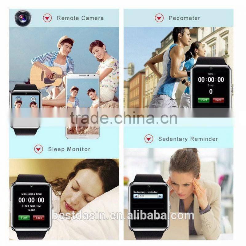 2016 365 model dz09 bluetooth smart watch bluetooth dt08 smart watch MTK2502 Support IOS and Android OS ( Bluetooth 4.0)