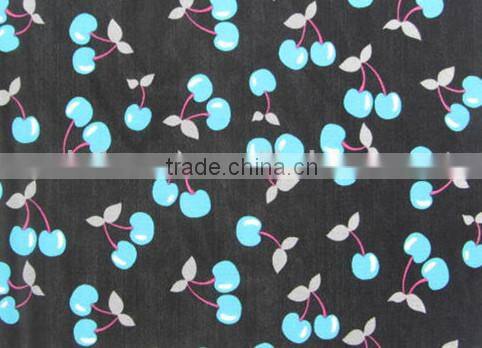 blue cherry mesh Spandex nylon 4070 Elastic silk chiffon floral printed fabric