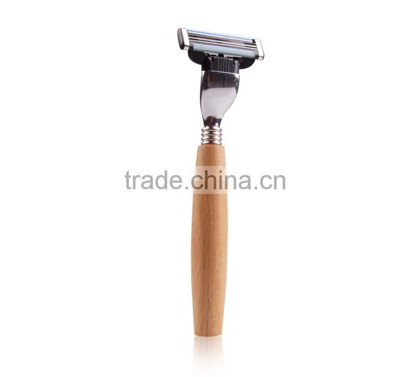 Classical 3blade wooden handle shaving razor