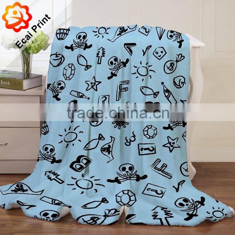 2016 nice custom sublimation china blanket with illustration