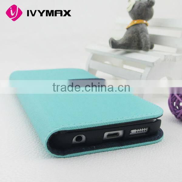 Hot selling high quality for samsung s6 edge flip pu leather cover case