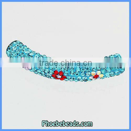 Alloy Rhinestone Connector Charms Wholesale Clay Pave Crystal Rhinestone Tube Beads Bar Jewelry Findings CTB-049