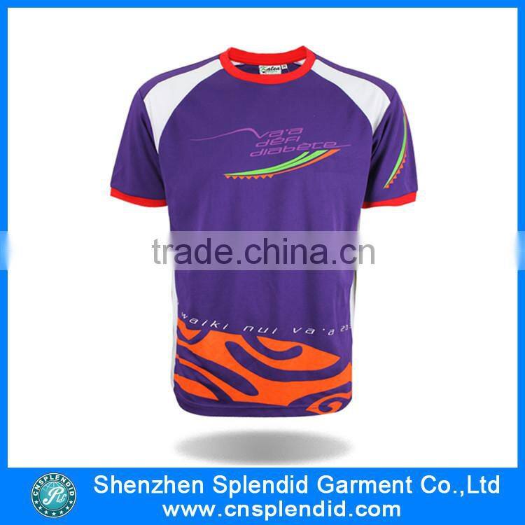 Custom men purple printing t shirt t-shirt with short sleeve