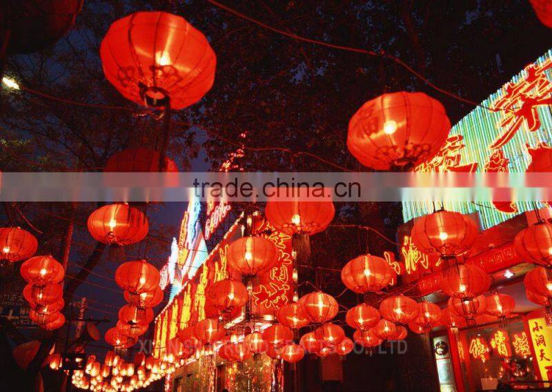 Red color Chinese silk lantern for New Year decoration