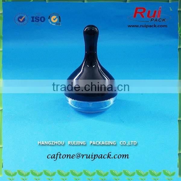 Mini cute compact powder cases with mirror, double layer fashion black empty cosmetic makeup compact powder case