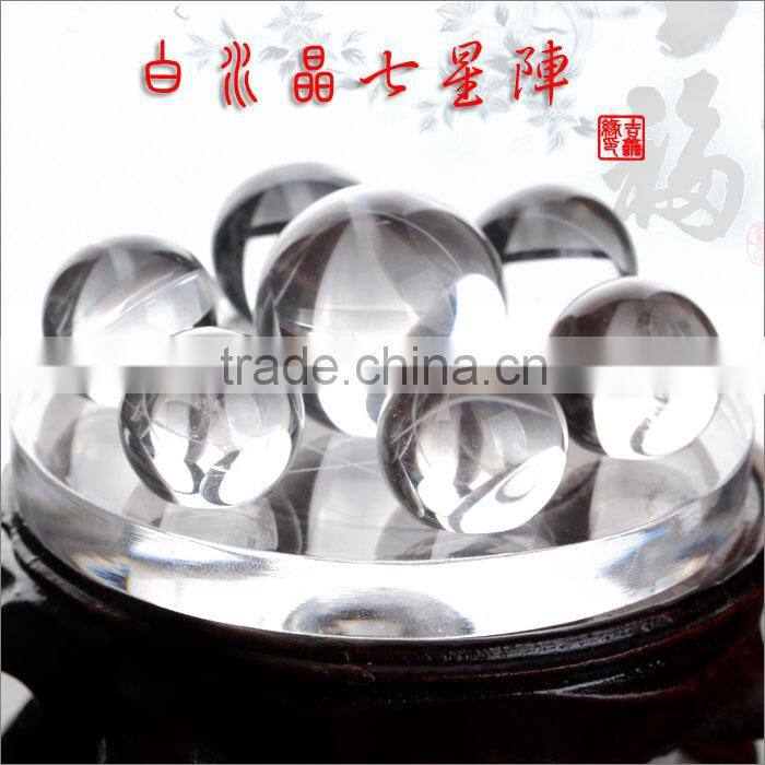 7 Clear Crystal Balls on Star of David Crystal Base, fengshui ball