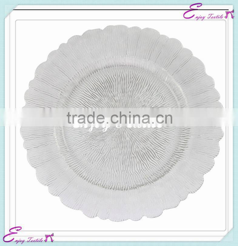 YHP#44 glass charger banquet events party wedding wholesale decor plates