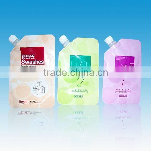 Customized Colorful Liquid Stand Up Spout Pouches With Spout
