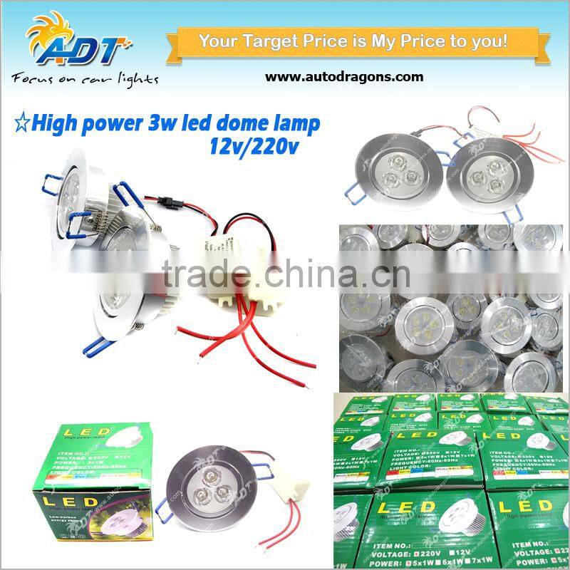 2015 newest hot selling 3w led ceiling light dome lamp 330lm lighting for barber shop 90-240v