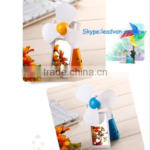 New Creative Gift Mirror Fan Battery USB Dual Use Souvenir Gift Mirror Fan