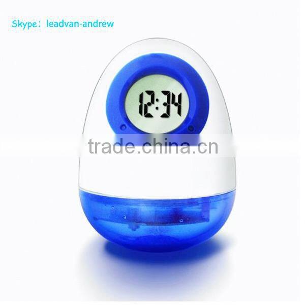 Mini Water Clock Egg Shape Water Powered Table Clock