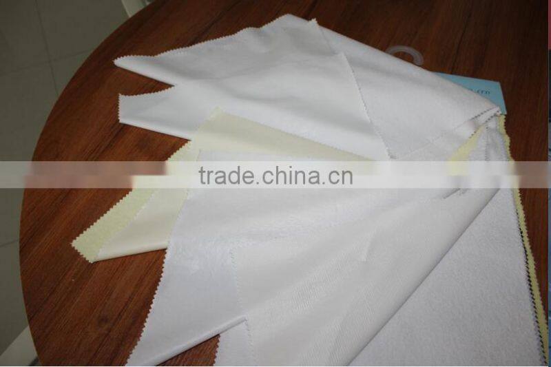 PU Laminated Waterproof Bleached Towelling Fabric(75%cotton25%polyester)