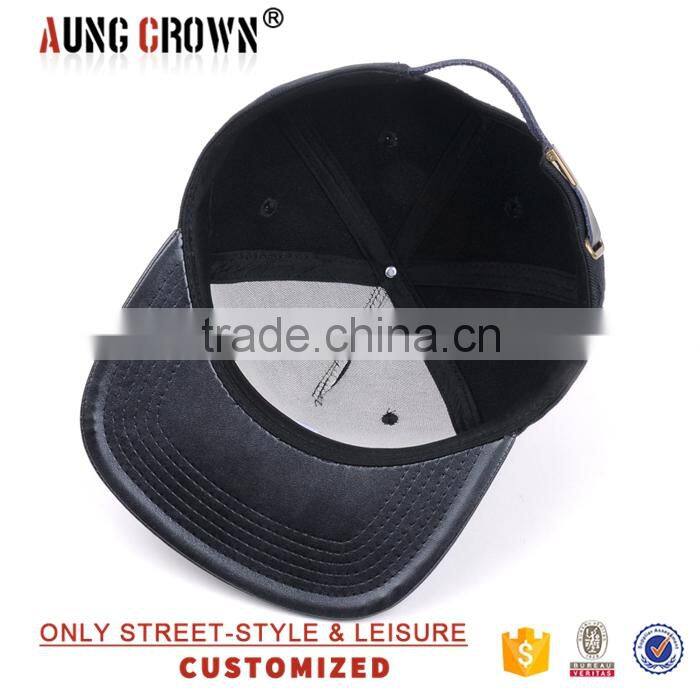 custom leather brims snapback manufacturer in China design snapback