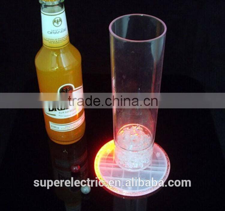 Professional design hot sale plastic led light up coaster led drink cup mat for sale