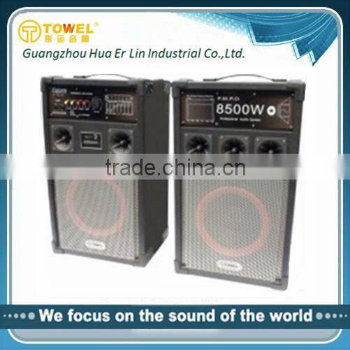 Hot sell 2.0 professional audio active stage speaker with light speaker portable