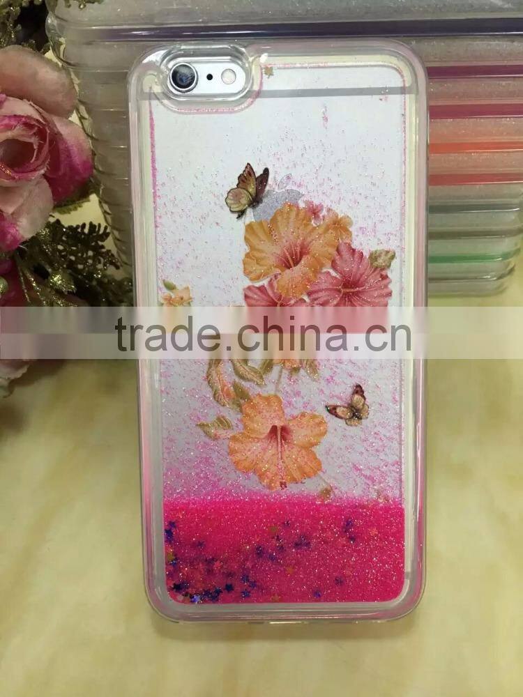 Glitter Quicksand & Stars Hard Liquid Cover Case for Huawei Mate 7