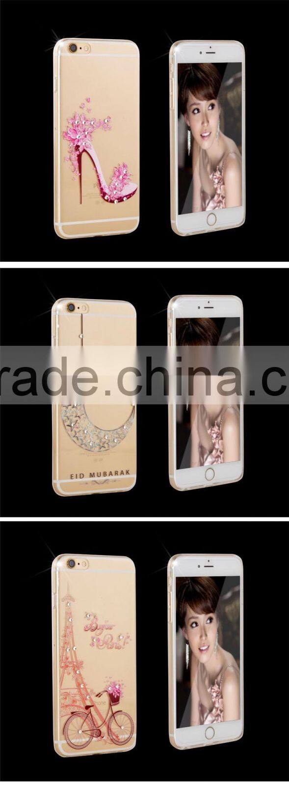 New Arrival Colored Painting Diamond Soft TPU Case for iPhone 6 6S Plus