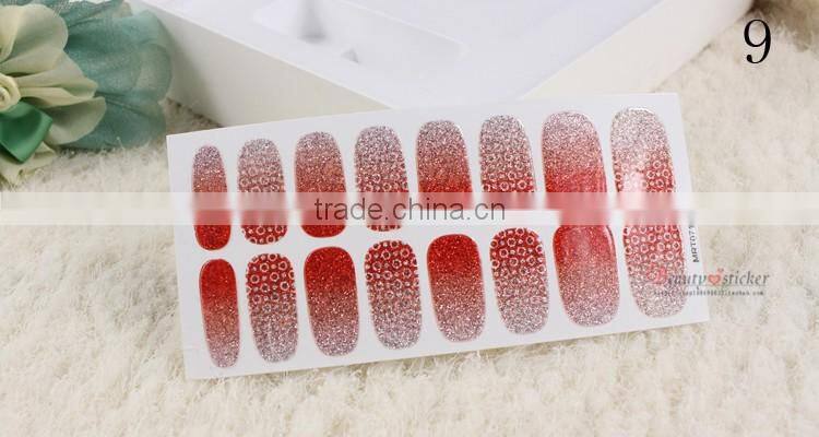 Glitter nail sticker spring nail stickers colourful nail sticker