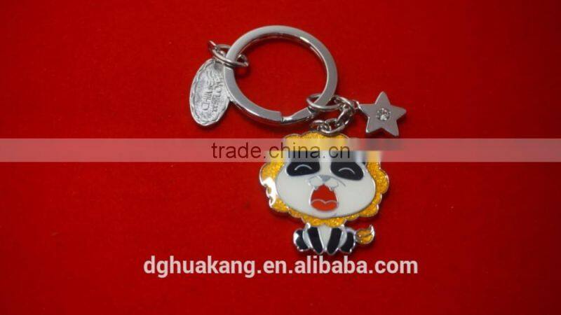 2016 Factory price panda mascot keychain special design cute China style zinc alloy keyring