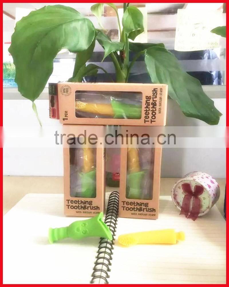 Silicone baby teething toothbrush soft power