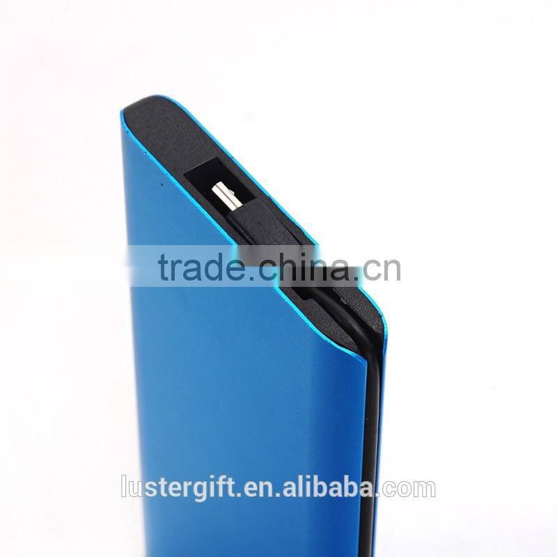 2016 New Metal Ultrathin Power Bank Wallet Sized Credit Card Portable External Battery Pack