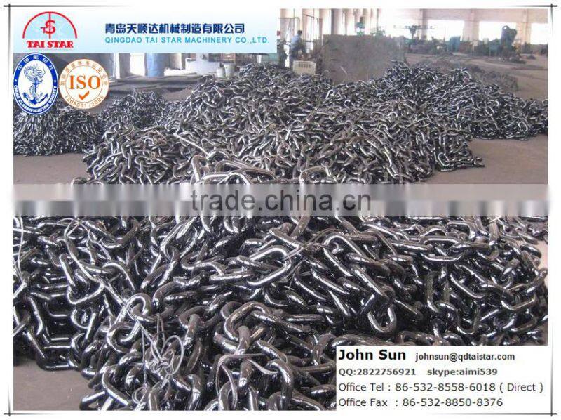 marine class U2 U3 Black painted Studless Link Anchor Chain