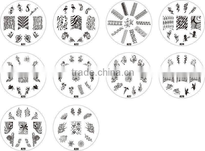 Hot sale Stamping nail art&New sttle nail art stamp set including polish and model board